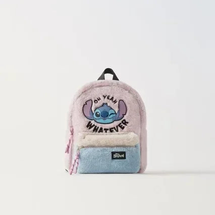Disney Stitch Plush Backpack ā Cute Japanese Cartoon Bag, Large-Capacity Kids School & Kindergarten Backpack Gift