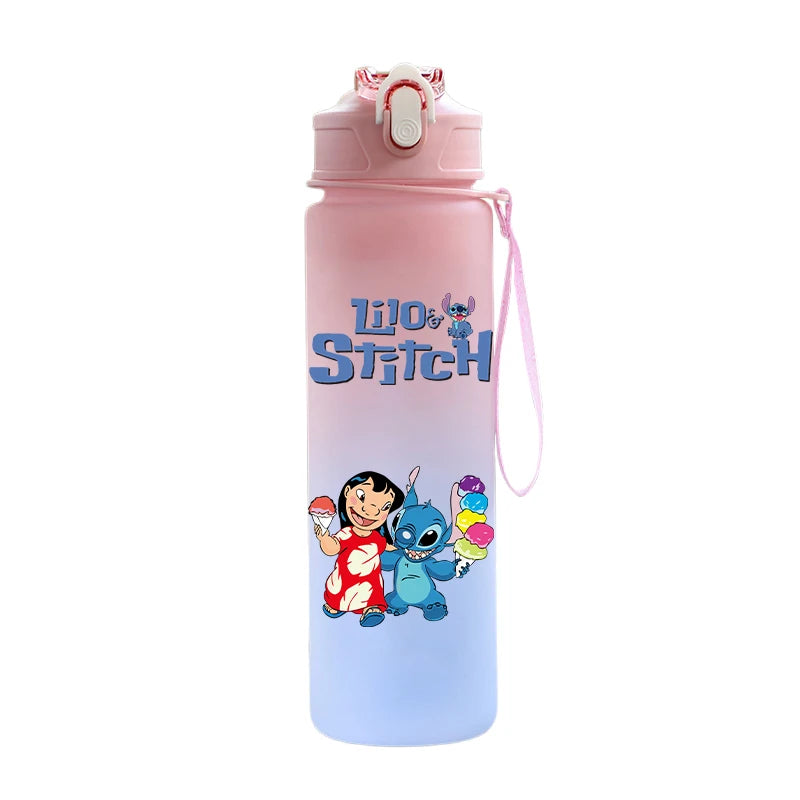 Disney Lilo & Stitch 750ML Water Bottle – Large Capacity Portable Cartoon Cup for Kids