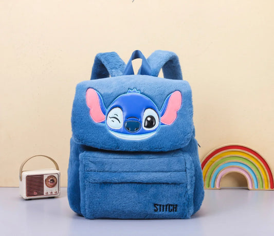 Disney Stitch Plush Backpack – Cute Japanese Cartoon Bag, Large-Capacity Kids School & Kindergarten Backpack Gift
