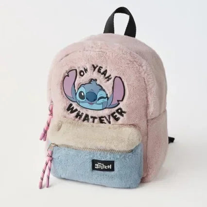 Disney Stitch Plush Backpack – Cute Japanese Cartoon Bag, Large-Capacity Kids School & Kindergarten Backpack Gift